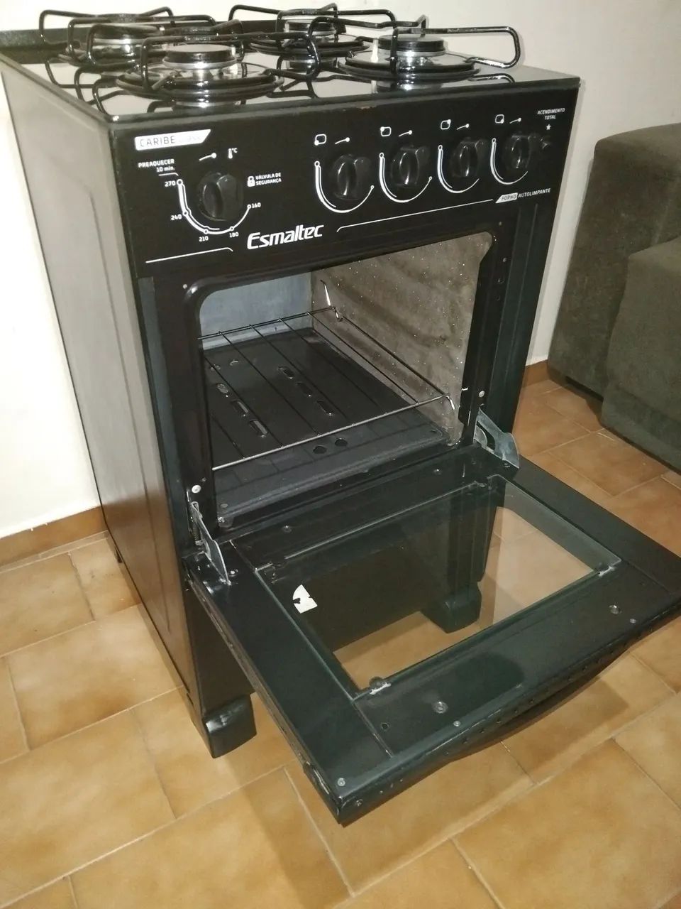 Fogão de 4 bocas da esmaltec mesa de vidro automático  - Foto 3