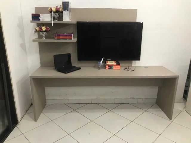 ESTAÇÃO DE TRABALHO + PAINEL DE TV EM MDF CAPUCCINO - Foto 2