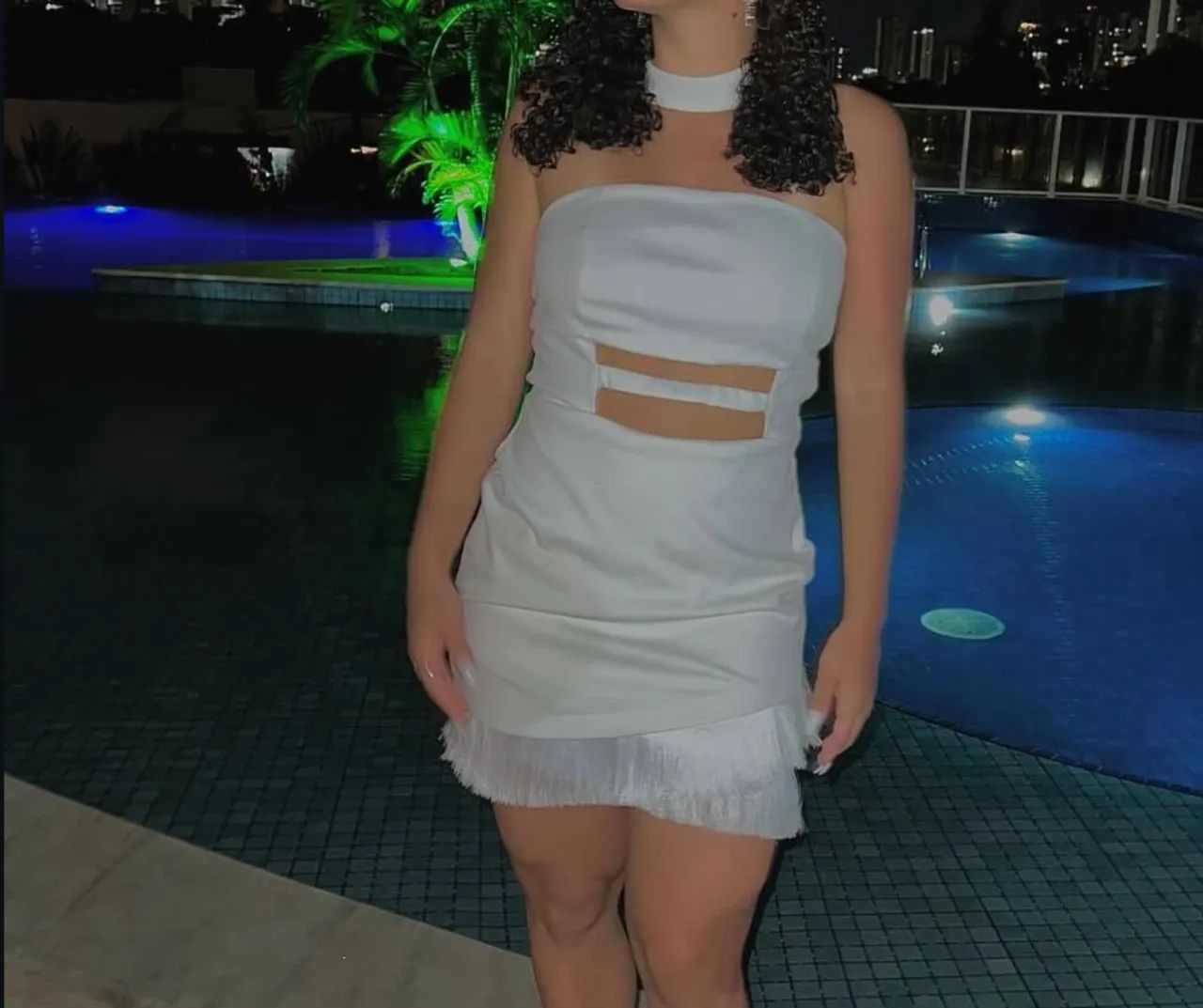 Vestido branco com franjas - BANDAGE 