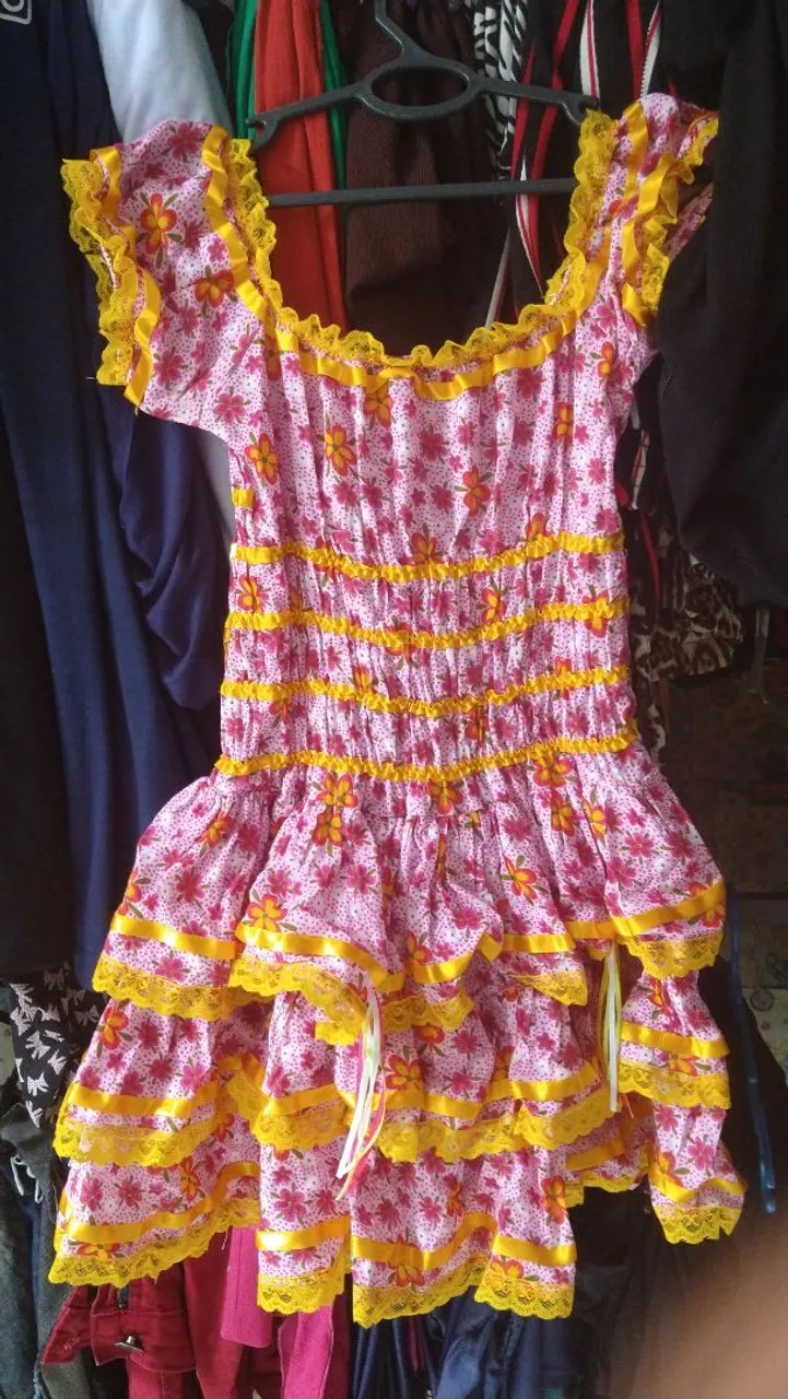 Vestido Infantil Floral Festas Juninas