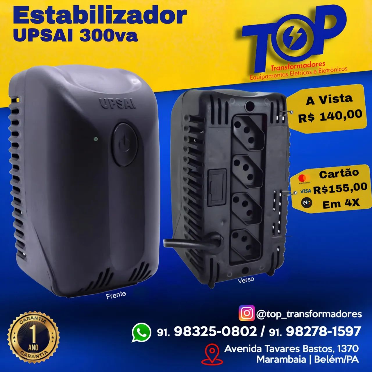 Estabilizador para computador 300va 127v