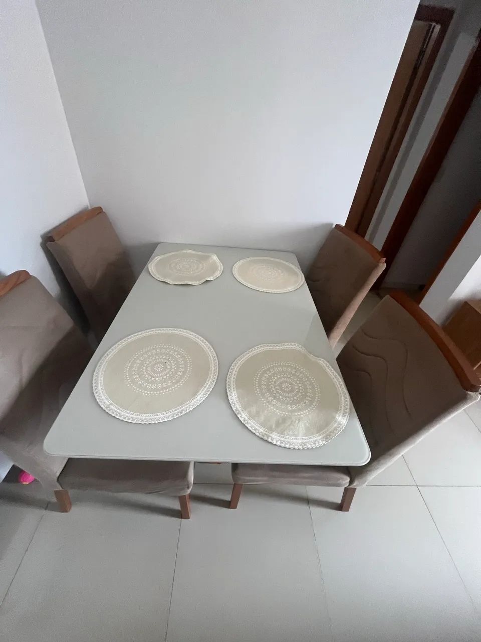 Mesa de Jantar New Ceval Lectus com 4 Lugares com Vidro Ype - Foto 3