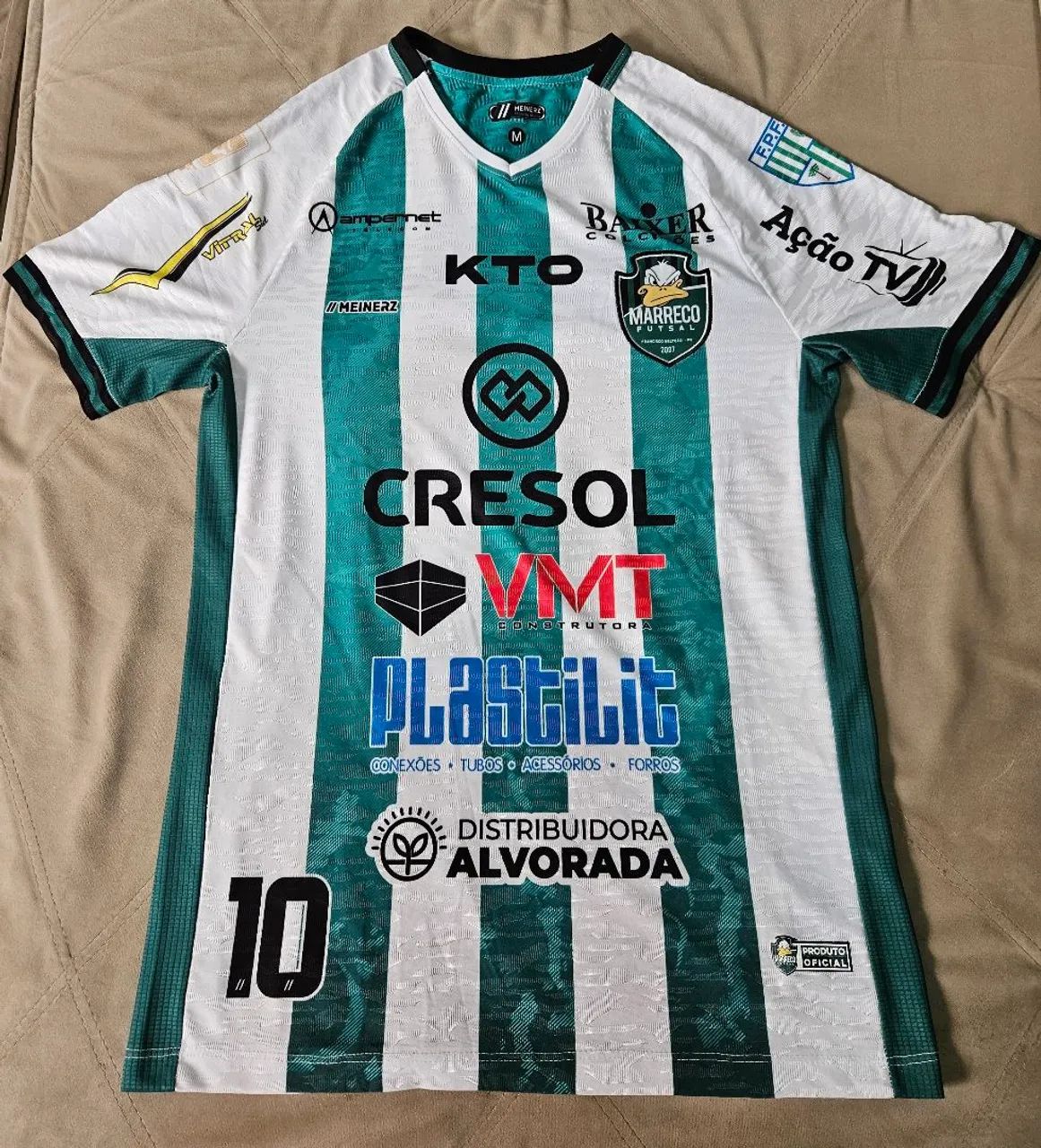 Camisa Meinerz Marreco Futsal PR Verde e Branca Roupas