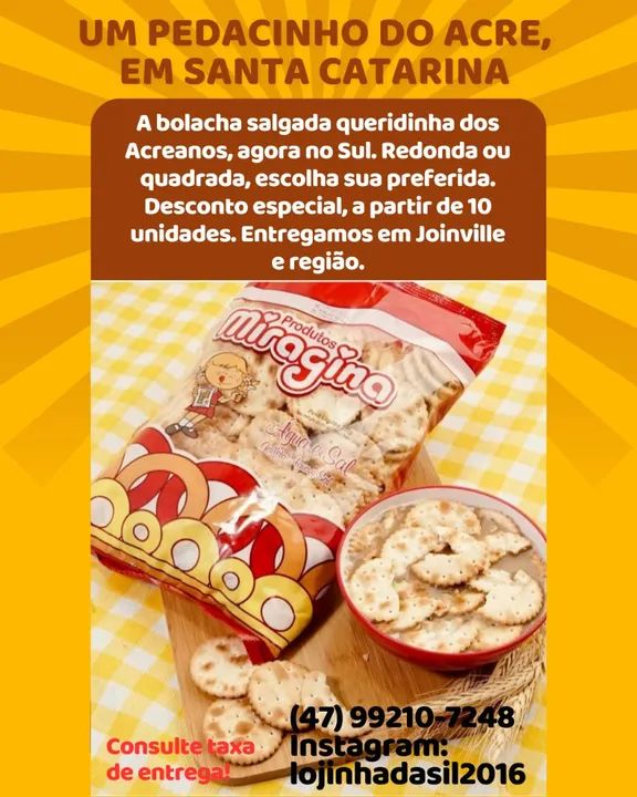 Biscoitos Miragina - Bolacha 100% Acreana em Joinville-SC - Foto 4