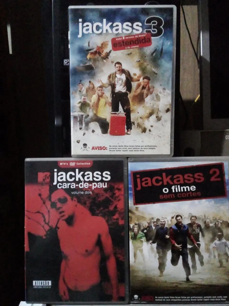 JACKASS combo com 3 DVDs novíssimos!