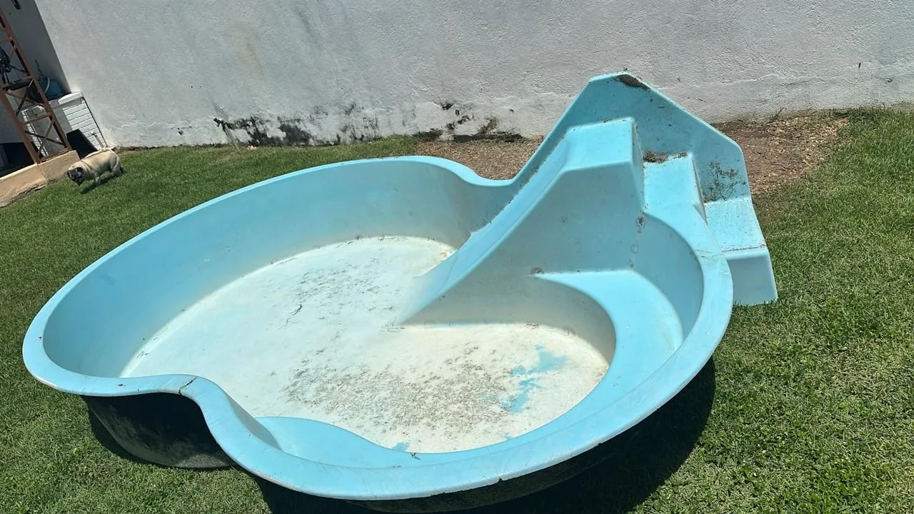 Piscina de fibra Infantil com Escorregador