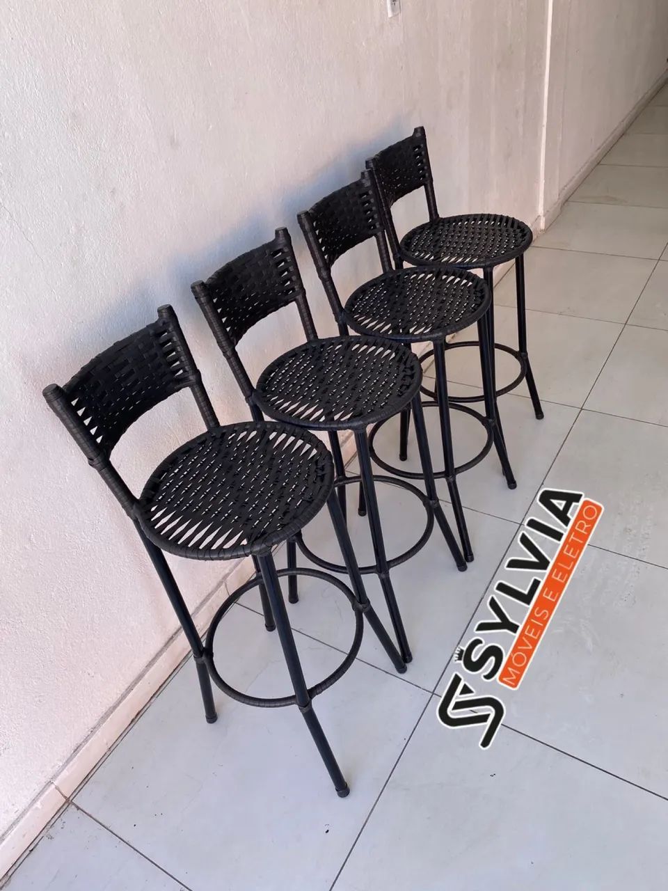 Banquetas de fibra com ferro redonda - Foto 3