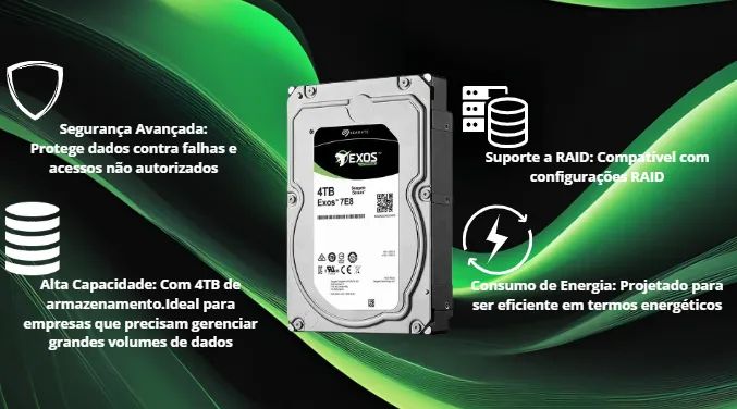 4x HD SAS Seagate Exos 7E8 4TB Novo -Para servidor - Foto 2
