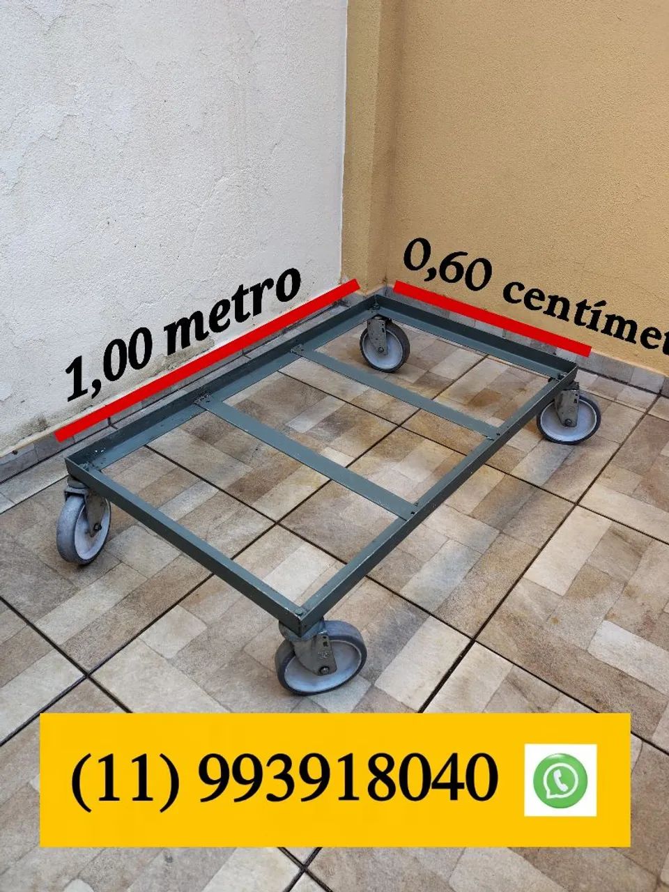 CARRINHO PLATAFORMA COM RODÍZIOS P/ MOVER MERCADORIA PESADA<br>350,00