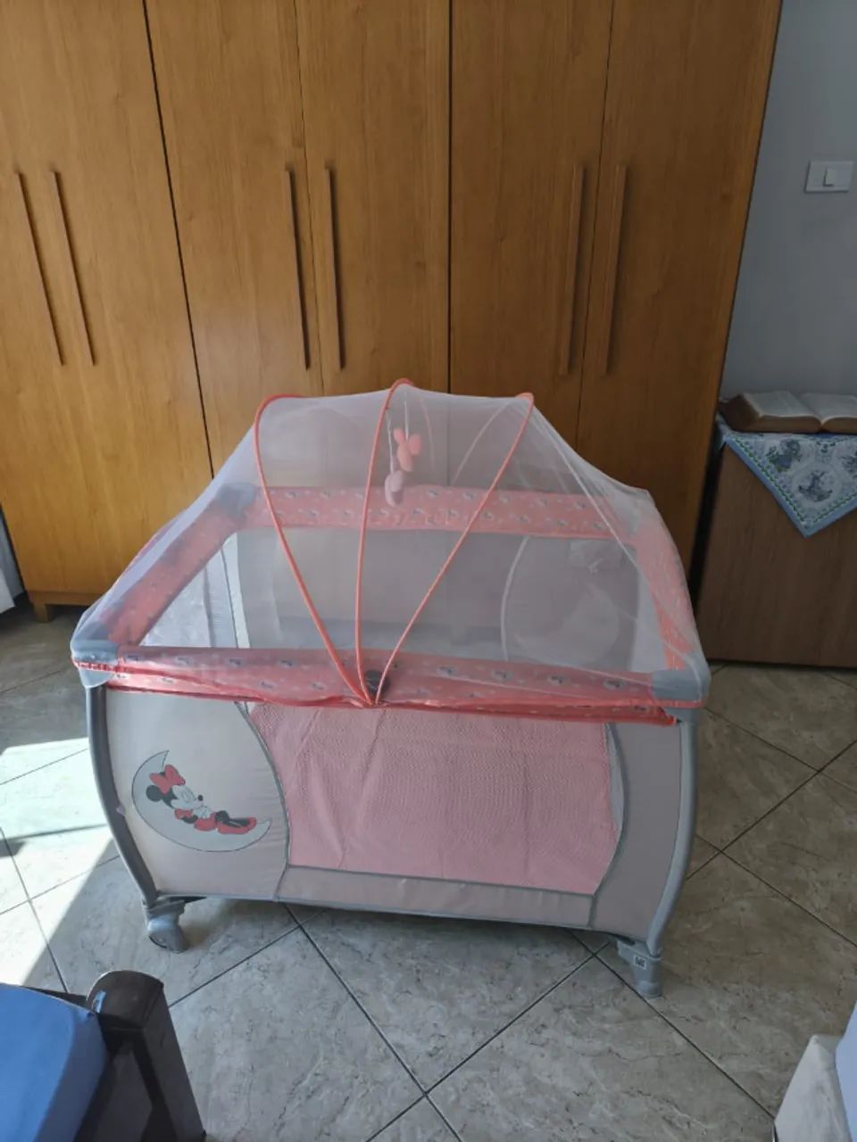 Berço Chiqueirinho Portátil Cercadinho Bebê Minnie