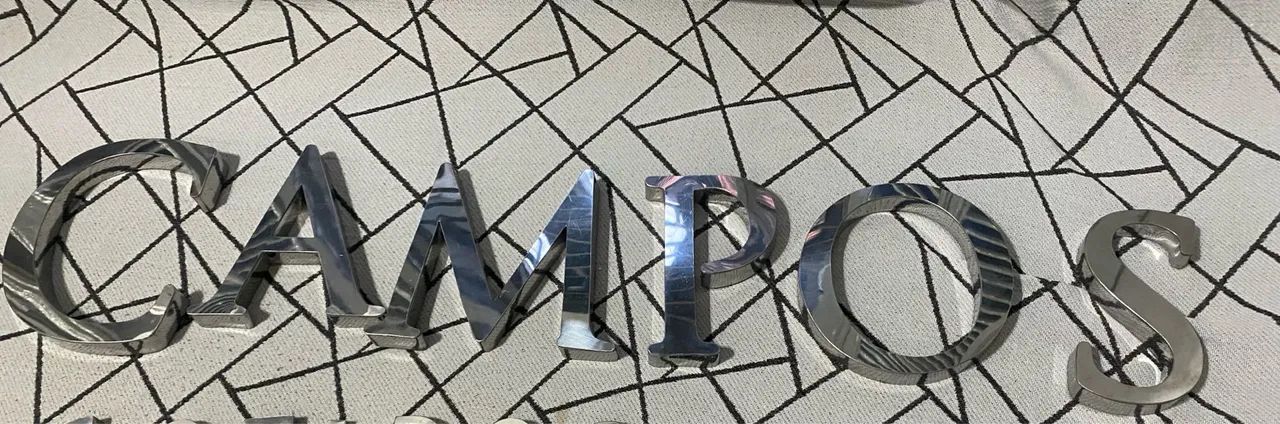 Letras Decorativas Cromadas - CAMPOS