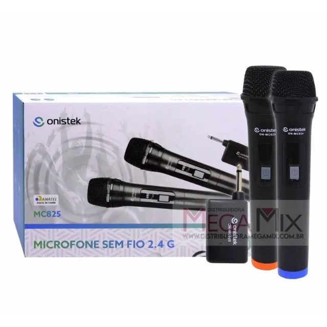 Kit de Microfone Duplo sem Fio 2.4G ON-MC825- Onistek 005865 - Foto 2