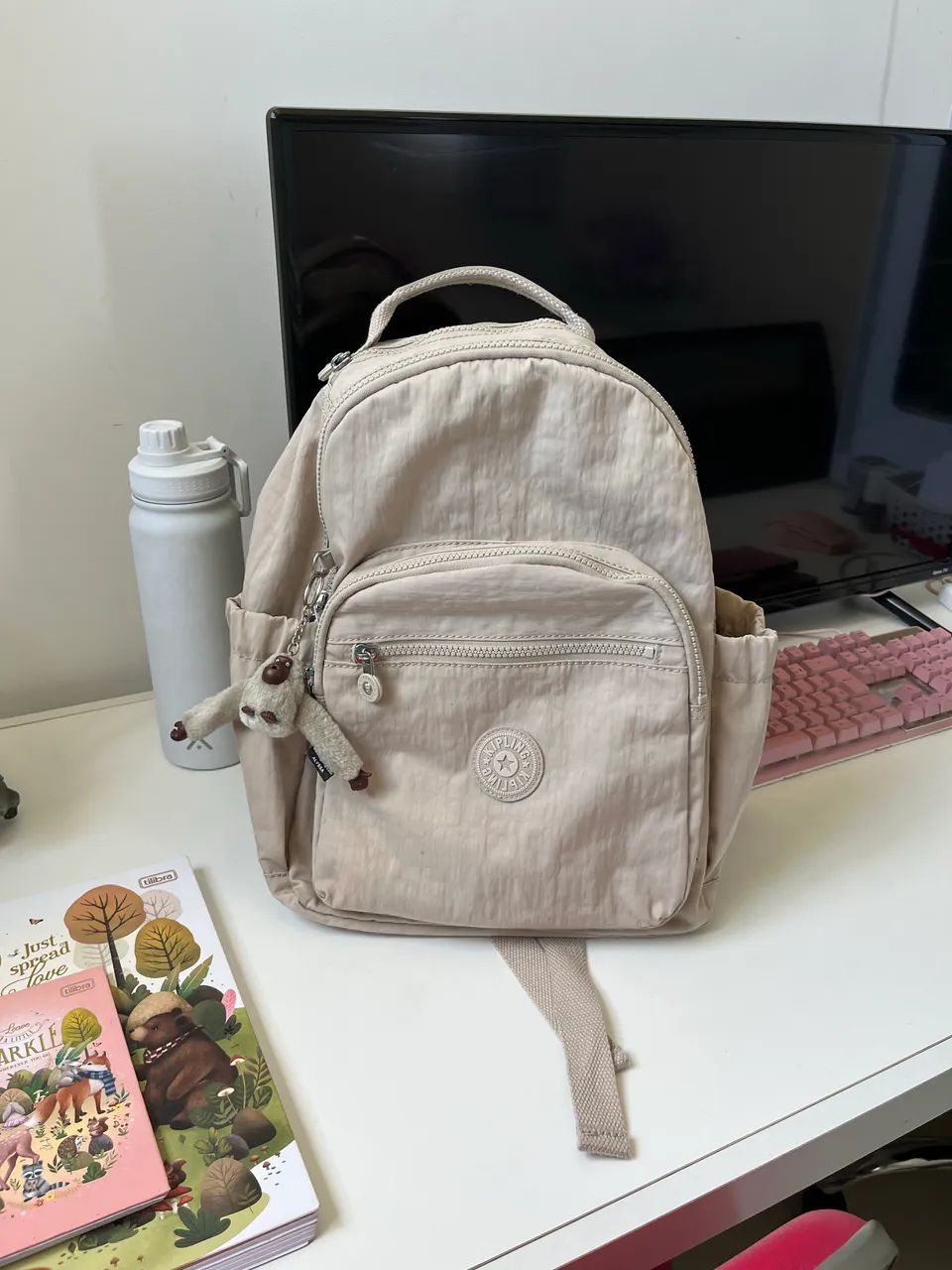 Mochila Kipling grande bege 