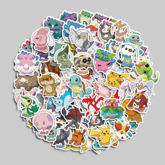 Kit 200  Adesivos de Pokémon Pikachu Charizard Bulbasaur Squirtle - Unidades Pcs Peças - Foto 5