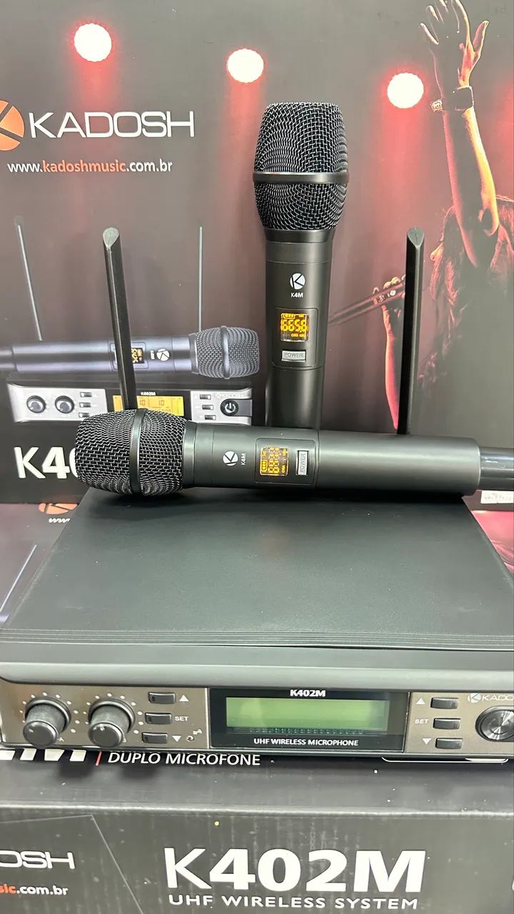 Microfone duplo sem fio Kadosh K402M