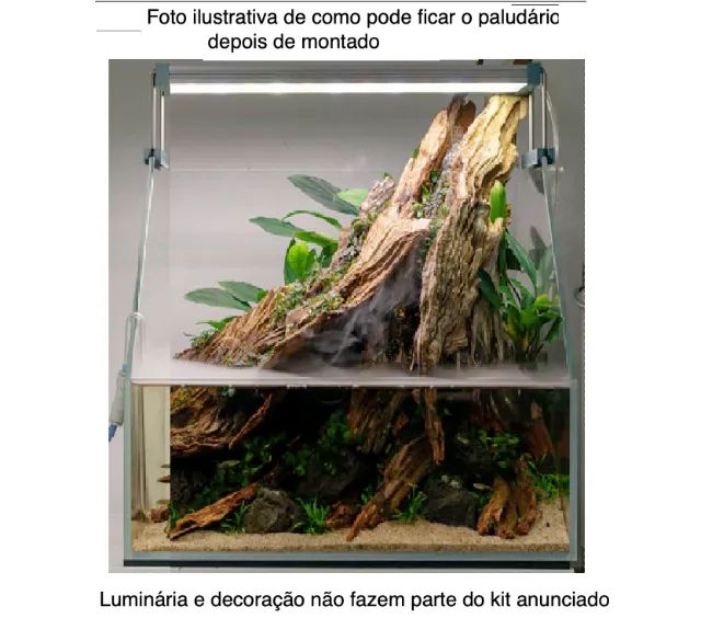 Paludário 20x20x25cm Vidro 6mm  + tampa - Sem decoração interna - Foto 3