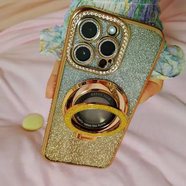 Capa Magsafe Diamond Clear Glitter Para iPhone 14 pro - Foto 2