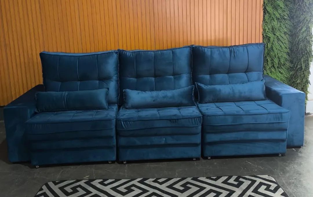 Sofá retrátil reclinável GRANDE 2,90 pronta entrega valente 