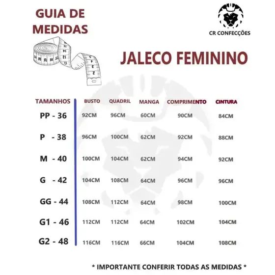 Jaleco feminino oxford branco, acinturado, com punho - Foto 2
