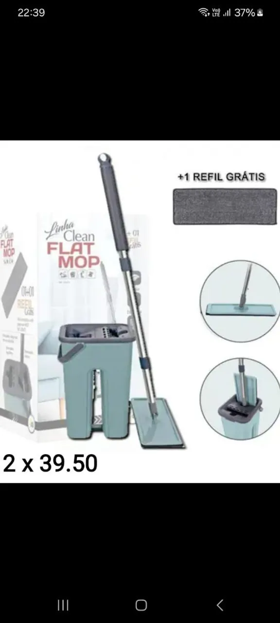 Mop Flat Clean com Balde - Limpeza Prática e Eficaz