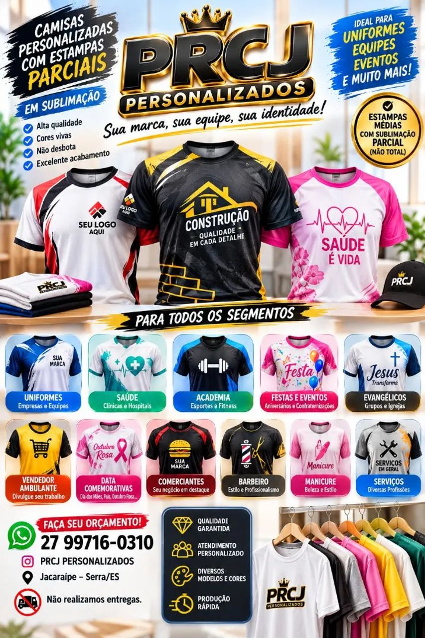 Estampamos camisas e uniformes 