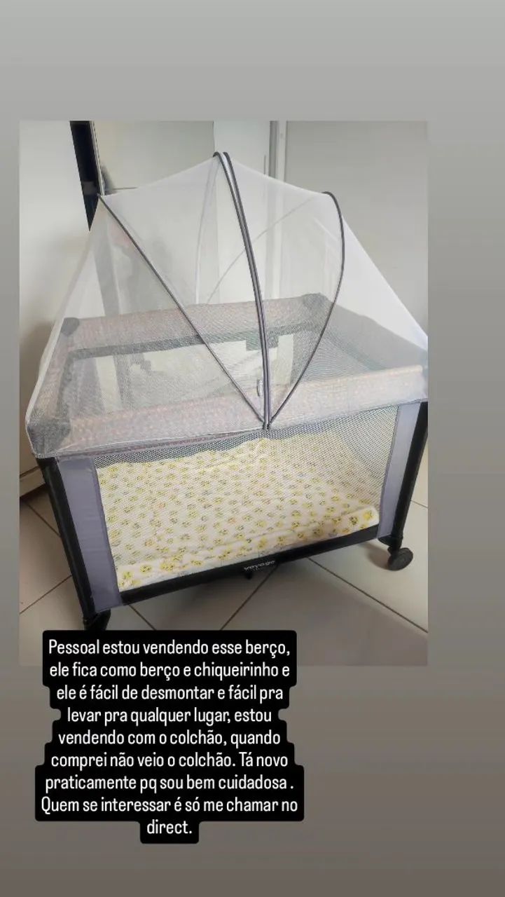 Portable crib with mattress