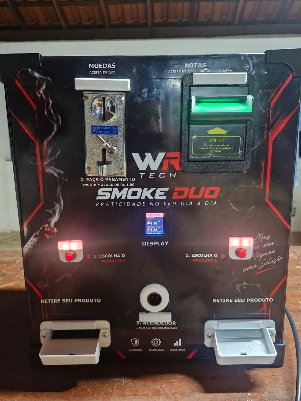 Máquina de Cigarro Automática 2 Produtos Moeda e Nota - Foto 3