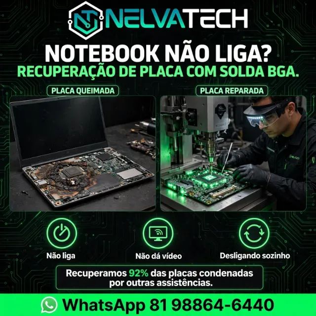 Laboratório de Reparo de Placa Mãe e Upgrade SSD - Diagnóstico com Microscópio - Nelvatech - Foto 2