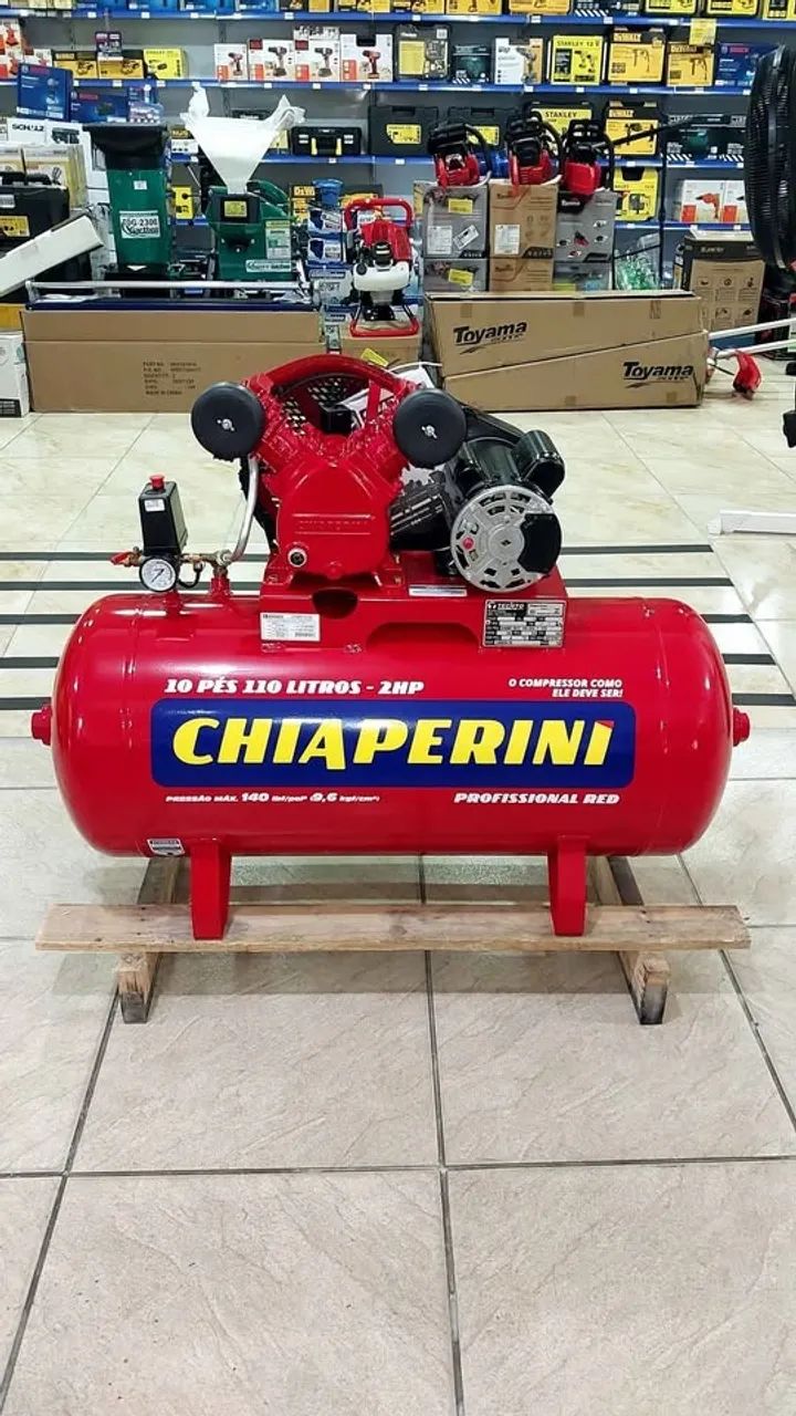 Compressor de ar Chiaperini 110L 140Libras 2hp - Novo/Loja