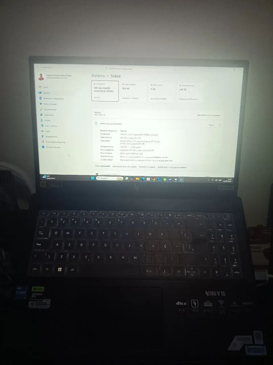 Notebook gamer Acer Nitro ANV15-51