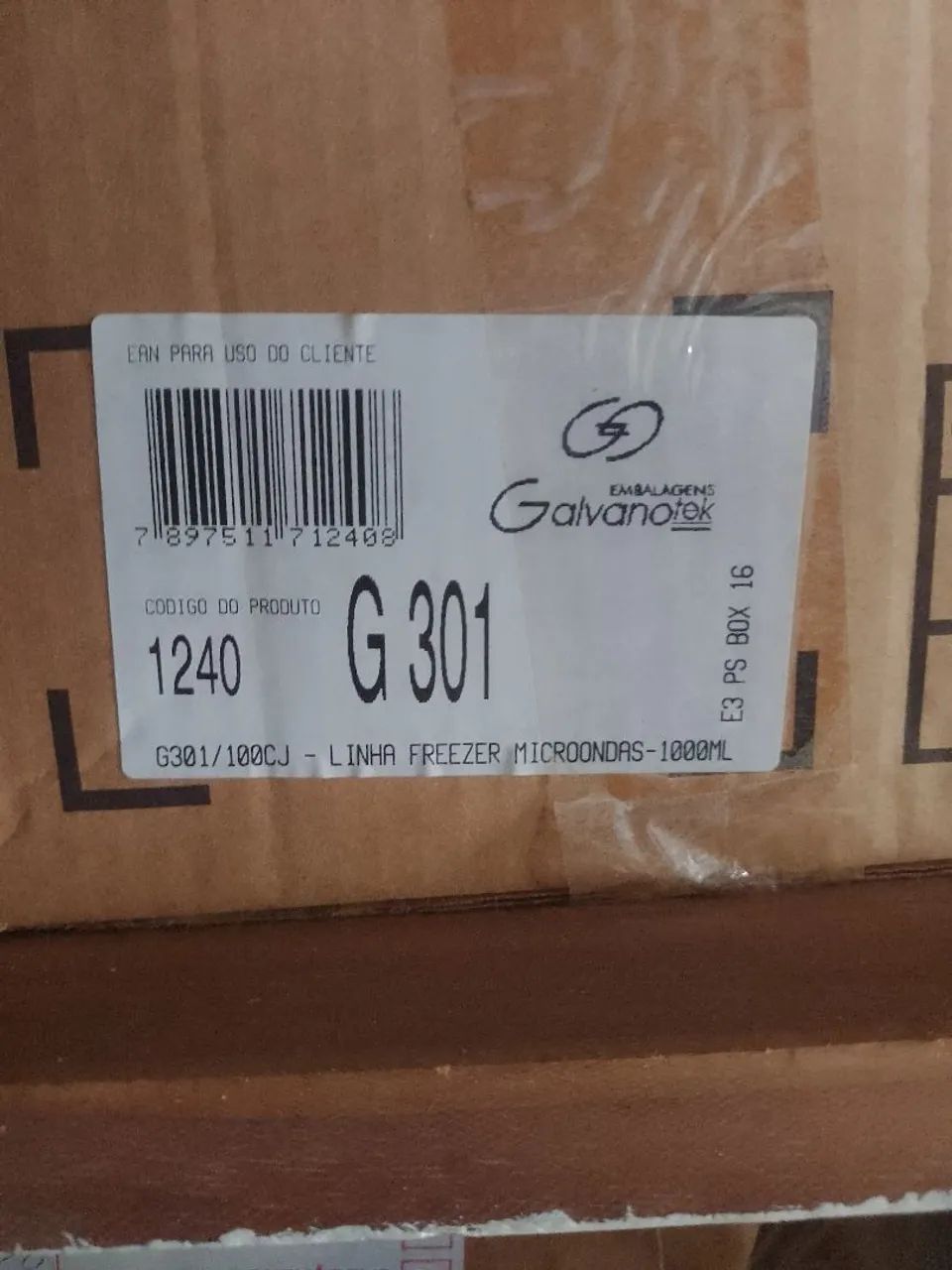 Embalagem freezer microondas 