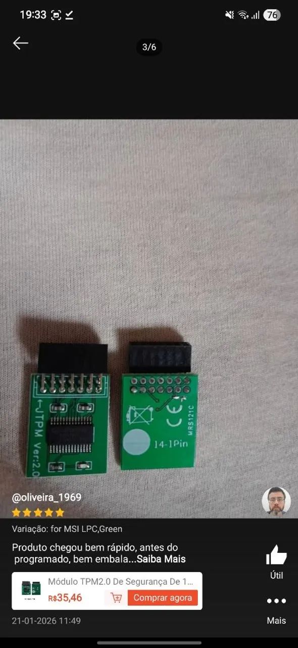 Modulo TPM 2.0 MSI  para x99 - Foto 4