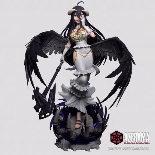 Albedo overlord 35cm colecionável alto detalhamento com 4 heads