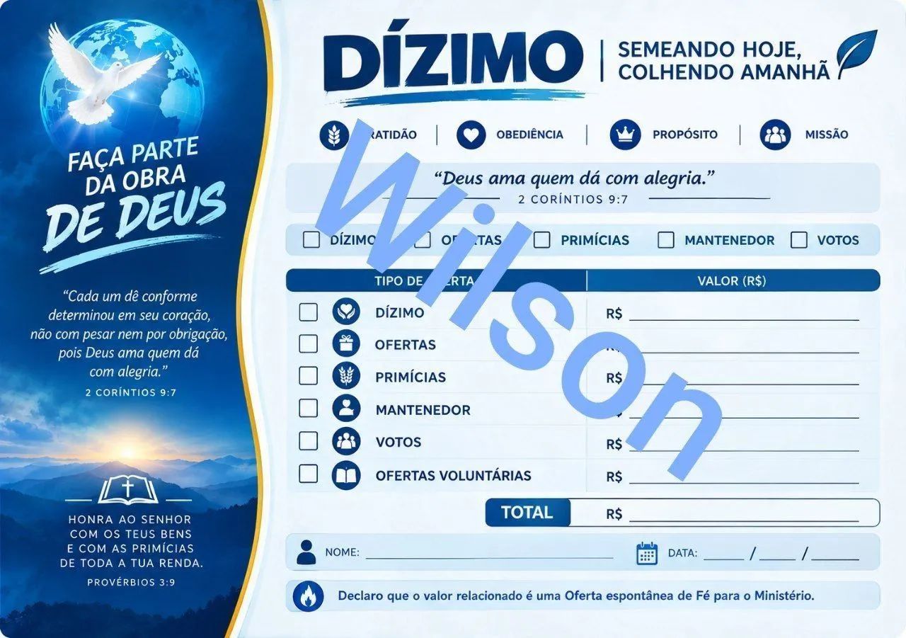 Envelope dízimo 