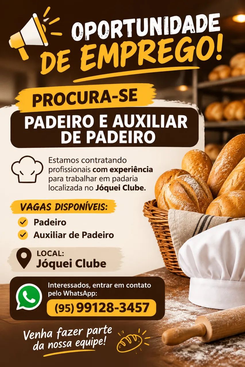 Padeiro e auxiliar de padeiro 