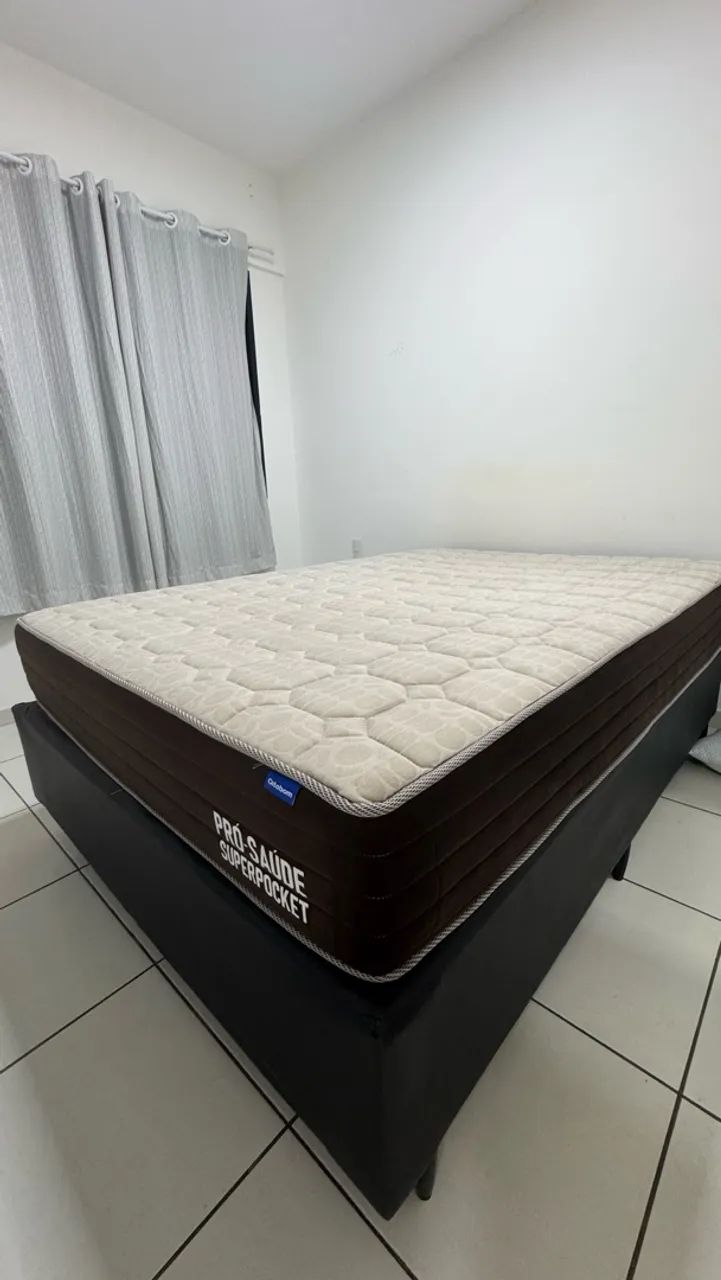 Cama box casal + colchão Ortobom - Foto 2