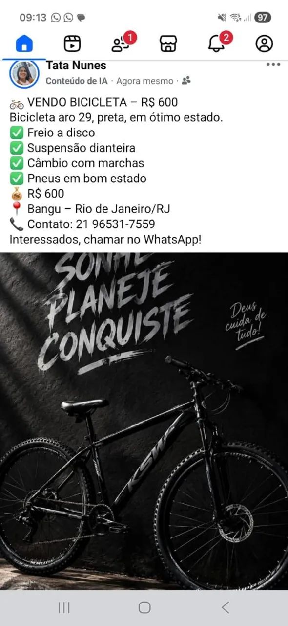 Bicicleta KSW aro 29 quase nova so com 2 meses de uso