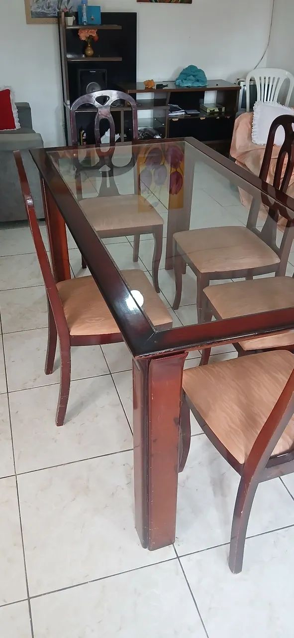 Mesa de Vidro 6 cadeiras  - Foto 3
