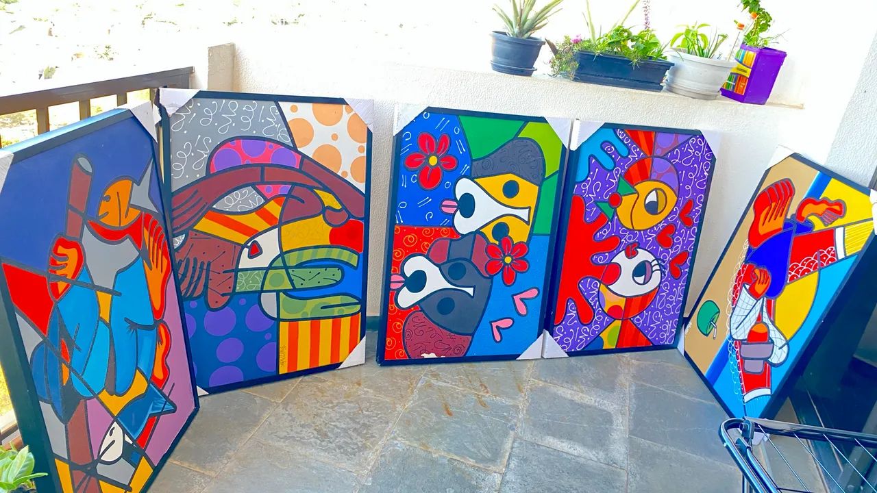 5 QUADROS ARTISTA BEL MATOS
