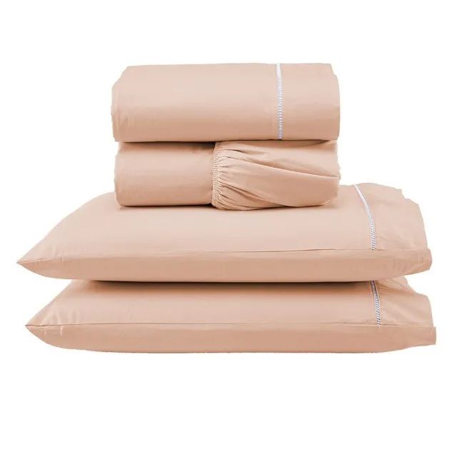Jogo de Cama Salmão King Size 