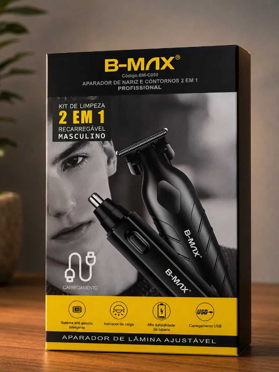 Máquina de Cortar Cabelo + Aparador de Pelo do Nariz