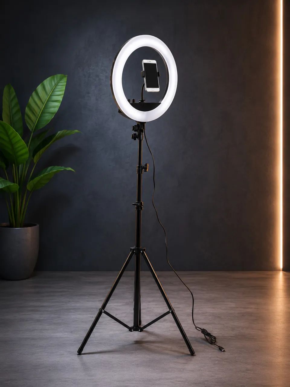 Ring Light LED 12? com Tripé 2 Metros e Suporte para Celular - Iluminação Profissional  - Foto 5