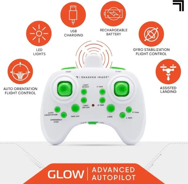 Drone Sharper Image Glow Stunt ORIGINAL Lacrado LED 360° - Foto 3