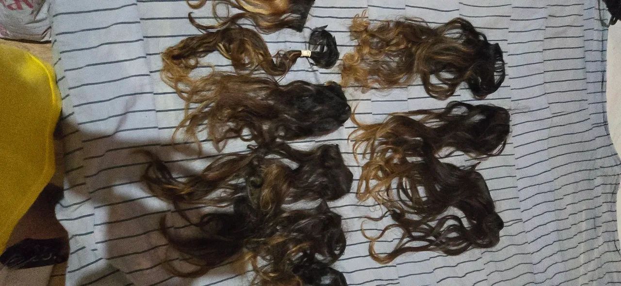 Morena iluminada Cabelo castanho liso 210 grama - Foto 2