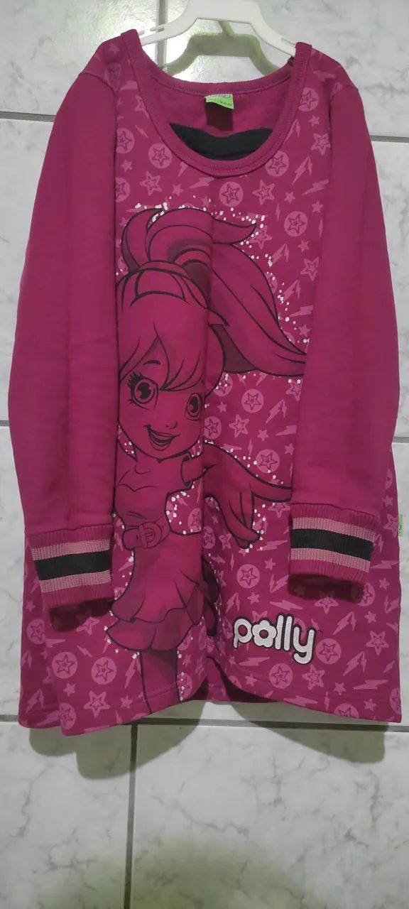 Casaco infantil rosa Poly Pocket