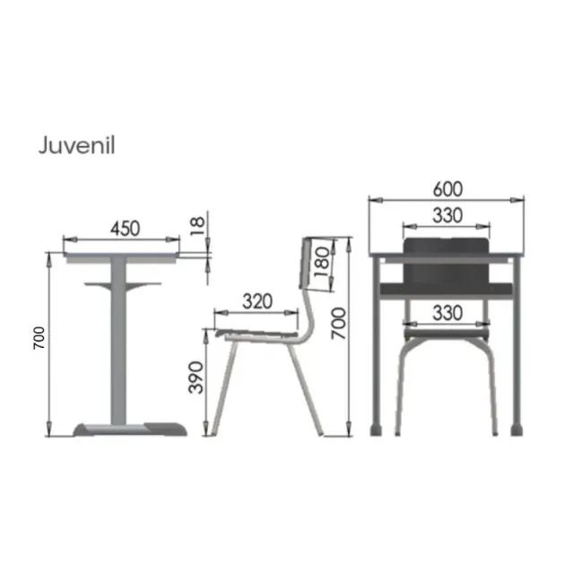 Kit Escolar Infantil Azul Mesa E Cadeira Resistente Alta Durabilidade 40091 - Foto 4