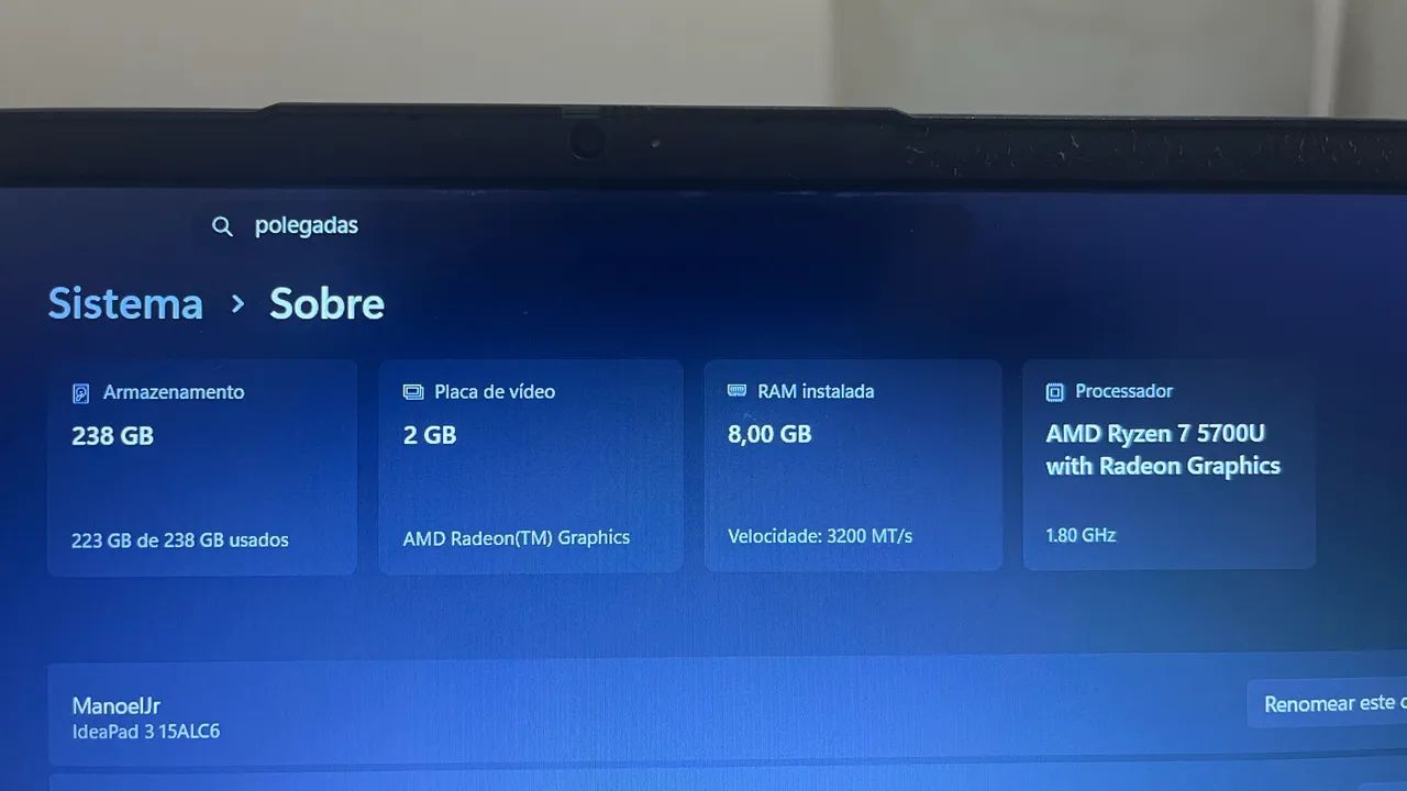 Notebook AMD Ryzen 7 5700U - Foto 5