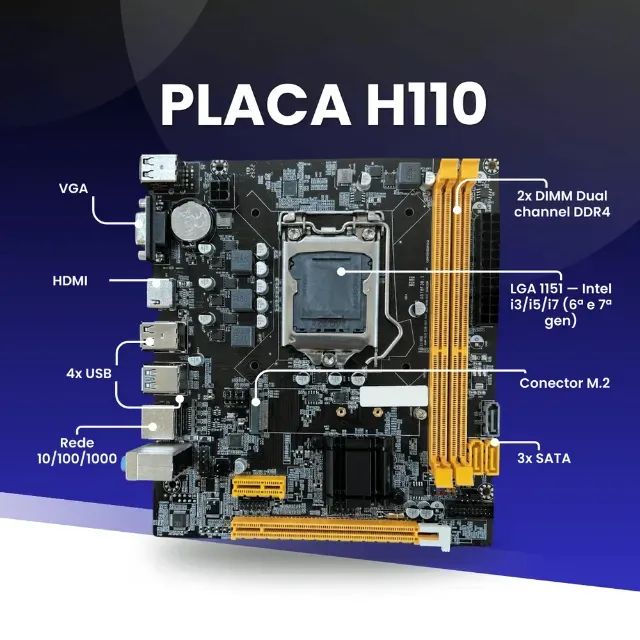 (NEGOCIO) Placa-Mãe GAMER Gigabyte H110M