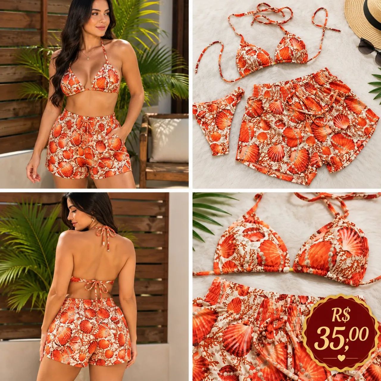 Conjunto biquíne e short