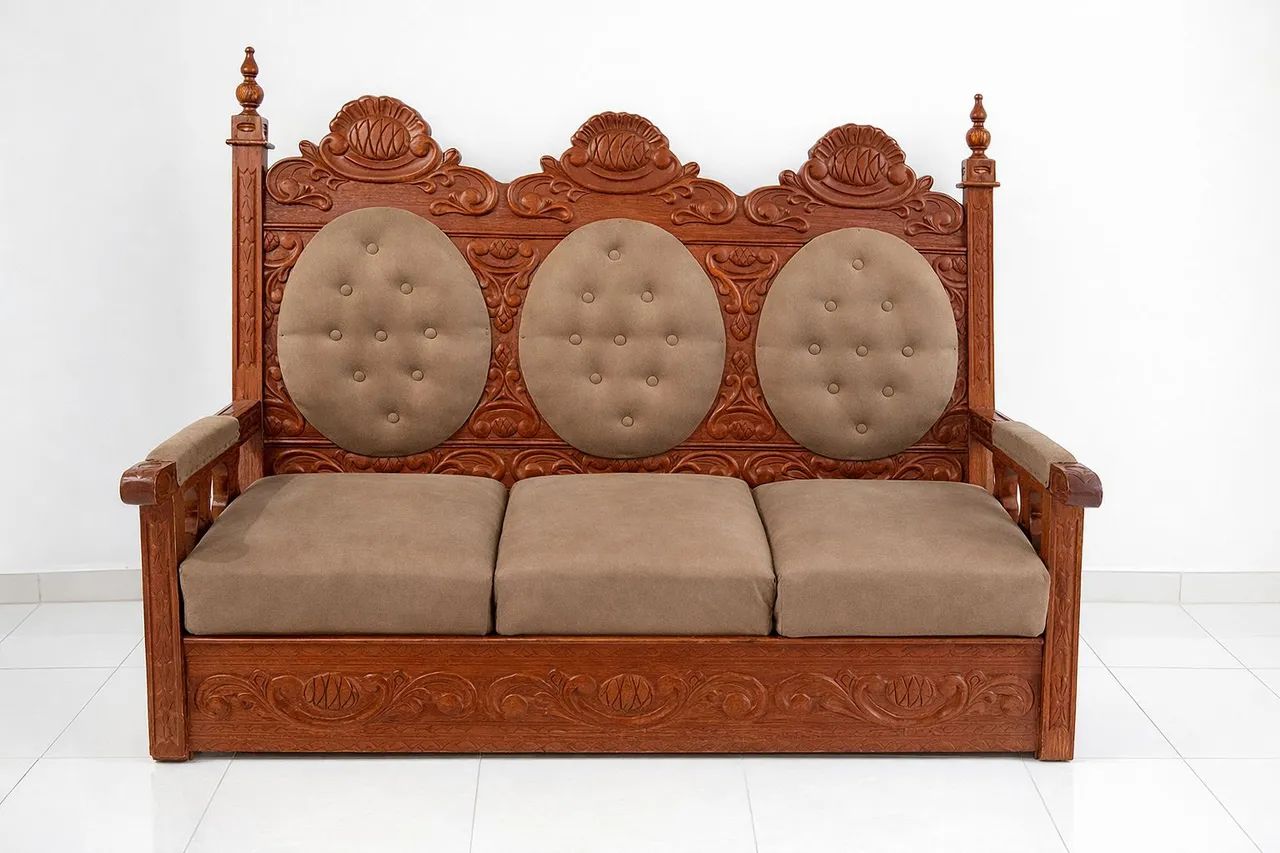 Sofás e bar clássicos em madeira de lei desenhadas - Foto 2